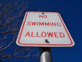 No swimming